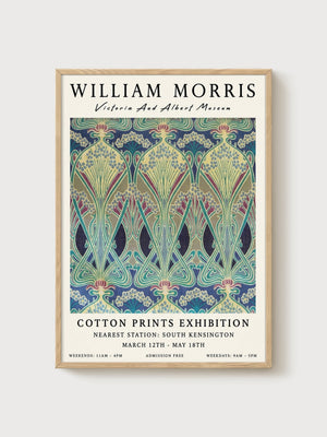 William Morris Print poster in oak frame