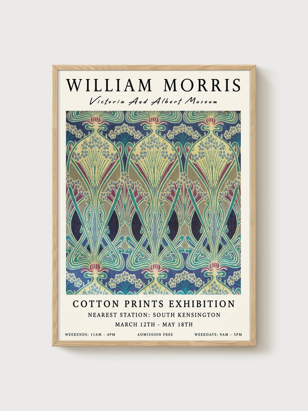 William Morris Print poster in oak frame