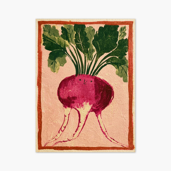 Whimsical Beet Root Folk Art Print art print