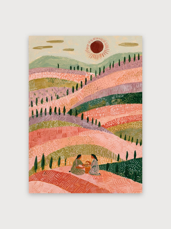 Tuscan Hills Picnic Landscape - Digital Download