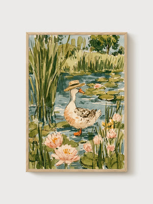 Duck Painting poster in oak frame