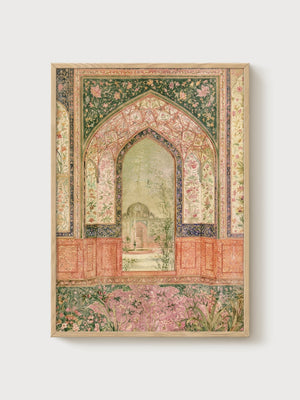 Mughal Islamic Wall Art poster in oak frame