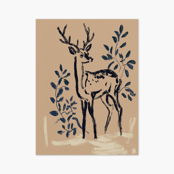 Deer Line Art Print art print