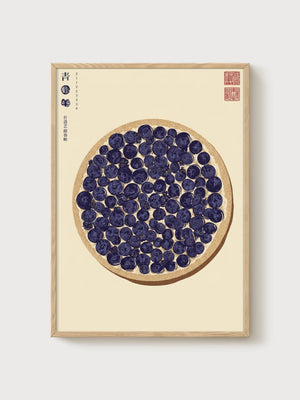 Chinese Botanical Print poster in oak frame