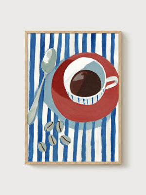 Coffee Poster poster in oak frame