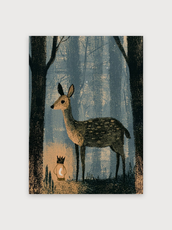 Forest Deer With Crown Lantern - Digital Download