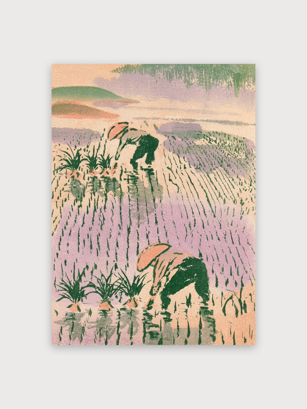 Rice Field Farmers Landscape - Digital Download
