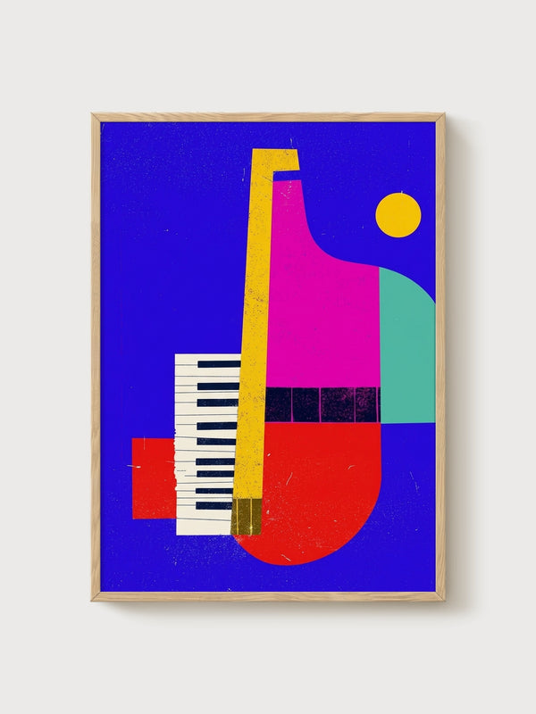 Bauhaus Poster poster in oak frame