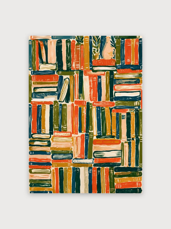 Colorful Bookshelf Library Modern - Digital Download