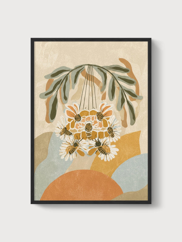 Sage Green Wall Art poster in black frame