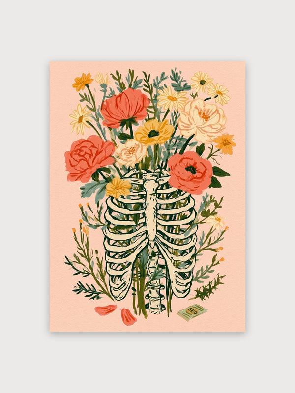 Skeleton Flowers Surreal Botanical - Digital Download
