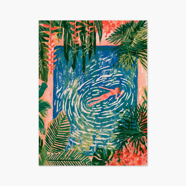 Tropical Swimmer Poster art print