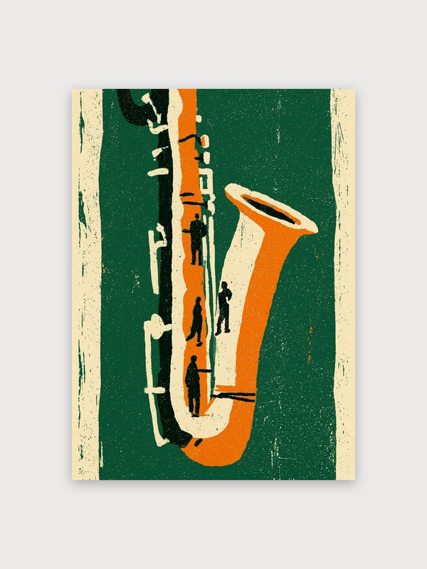 Vintage Jazz Saxophone Poster - Digital Download