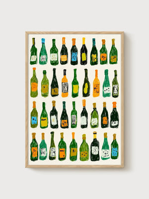 Wine Poster poster in oak frame