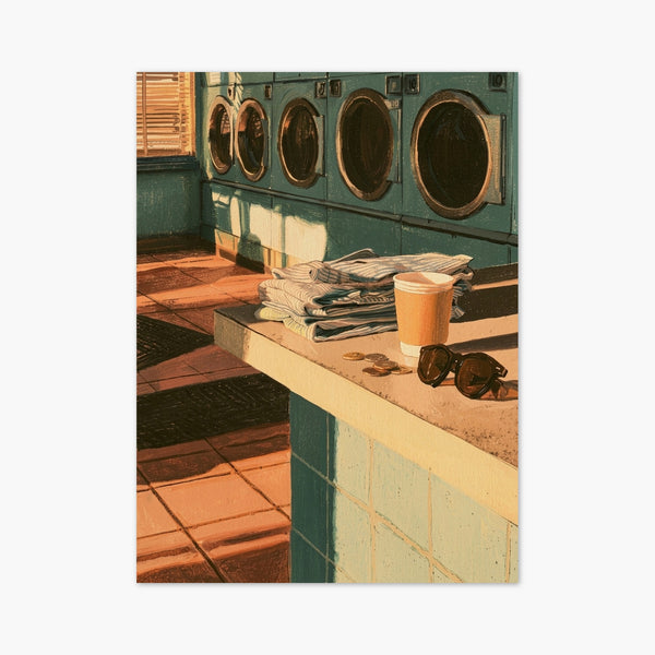 Retro Laundromat Poster art print