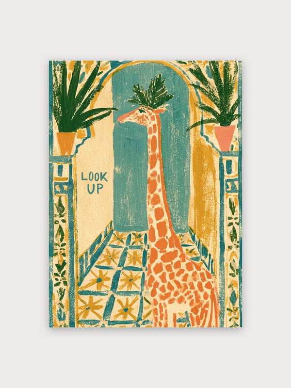 Look Up Giraffe Art Deco Retro - Digital Download