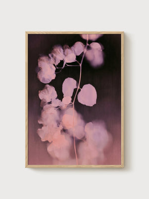 Watercolor Flowers Print poster in oak frame