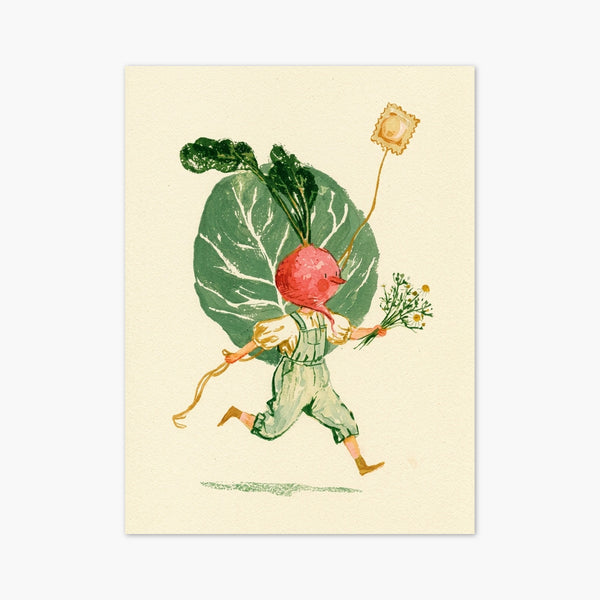 Radish Boy Folk Art Print art print
