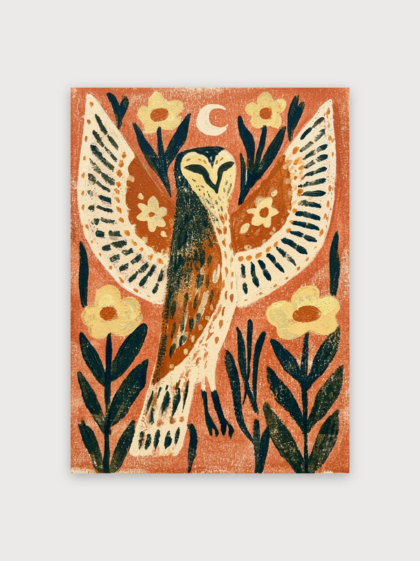 Folk Art Owl Garden - Digital Download