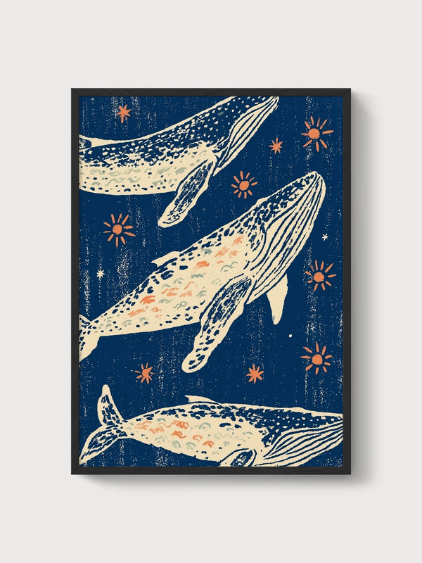 Ocean Wall Art poster in black frame