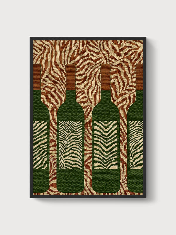 Bauhaus Wine Bottles Poster poster in black frame