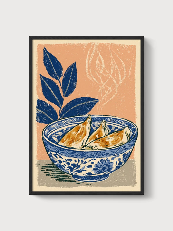 Asian Food Print poster in black frame