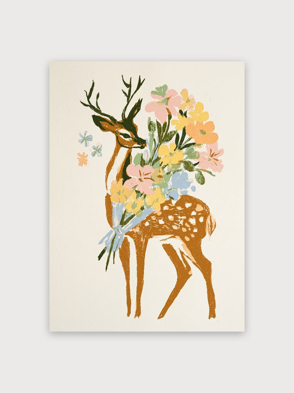 Deer With Flower Bouquet - Digital Download