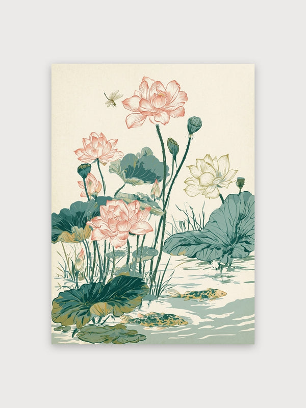 Lotus Pond Botanical Study - Digital Download