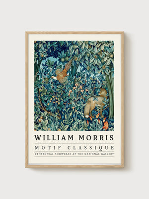 William Morris Print poster in oak frame