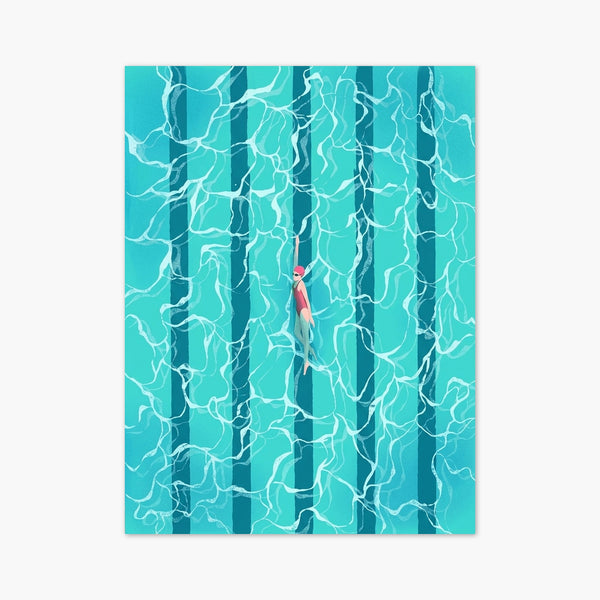 Swimmer Pool Poster art print