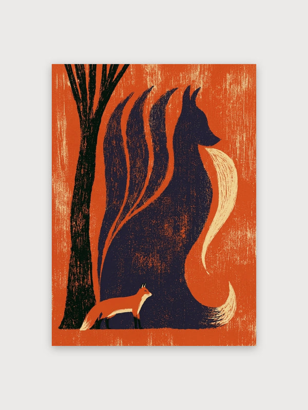 Vintage Fox Tree Silhouette - Digital Download