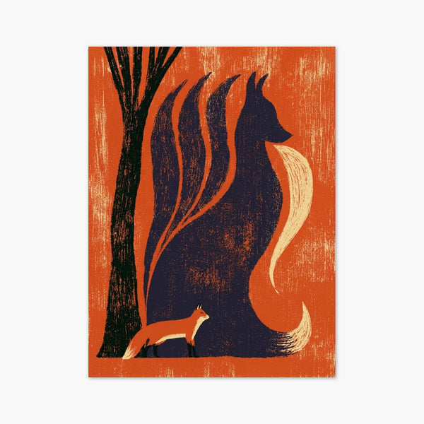 Fox Art Nouveau Print art print