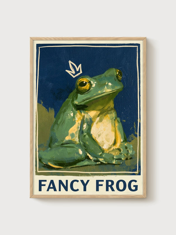 Fancy Frog Poster poster in oak frame