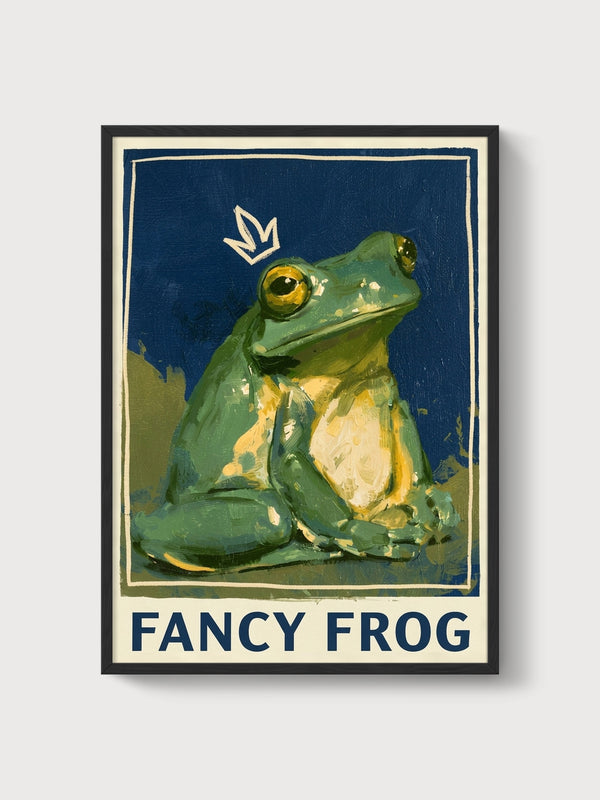 Fancy Frog Poster poster in black frame