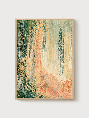 Abstract Wabi Sabi Wall Art poster in oak frame