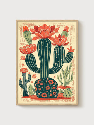 Desert Wall Art poster in oak frame