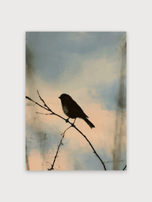 Minimalist Bird on Branch - Digital Download