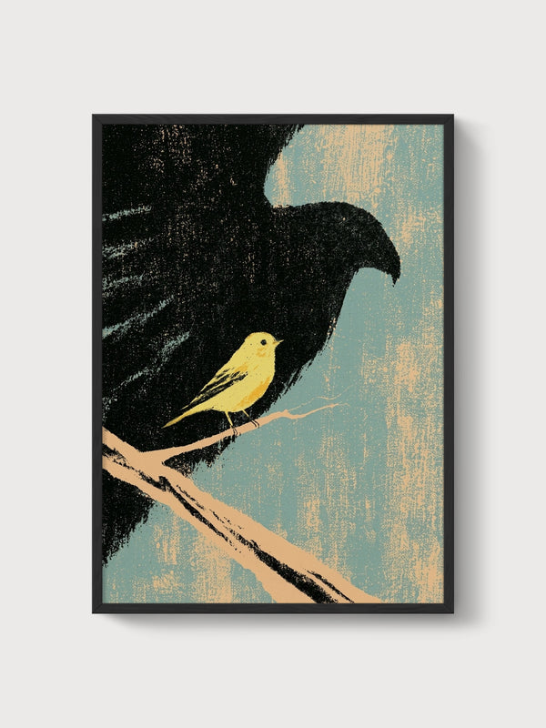 Bird Wall Art Print poster in black frame