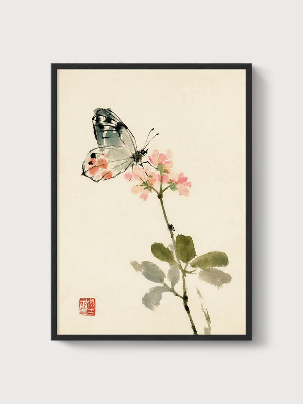 Butterfly Wall Art poster in black frame