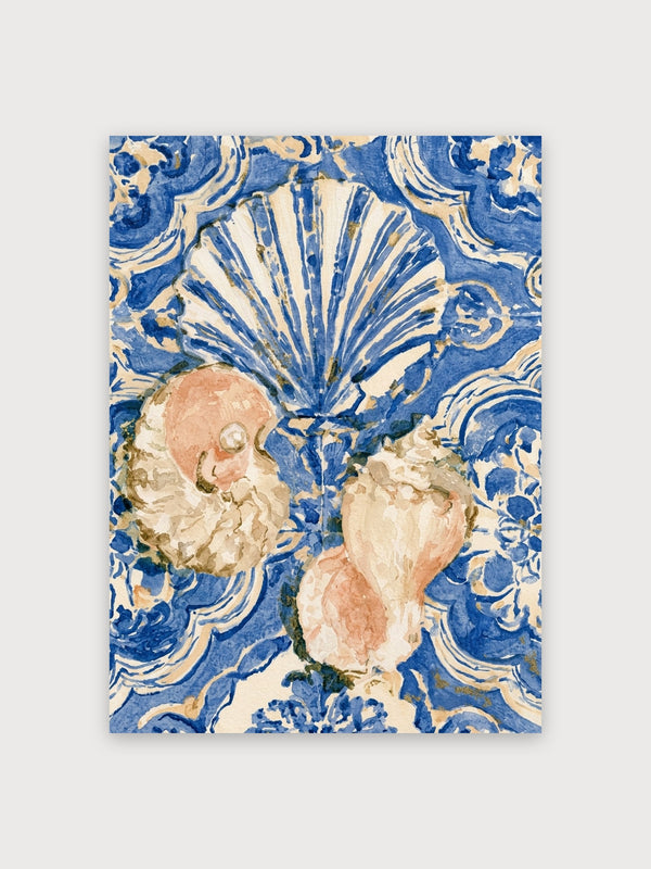 Art Nouveau Shell Flower Design - Digital Download