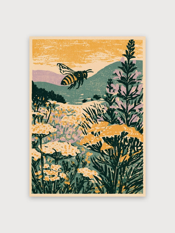 Vintage Bee Wildflower Meadow - Digital Download