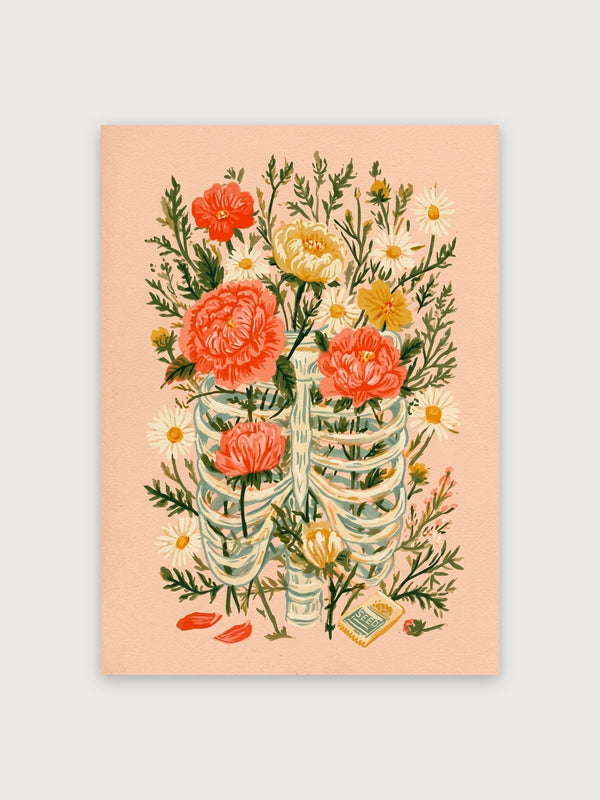 Skeleton Florals Watercolor - Digital Download
