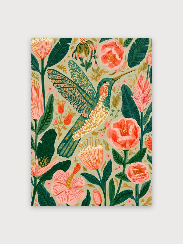 Hummingbird Garden Boho Florals - Digital Download