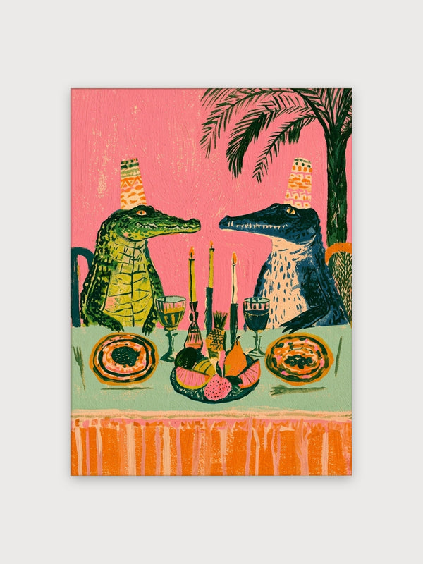 Retro Crocodile Dinner Party - Digital Download