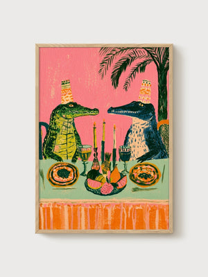 Alligator Poster poster in oak frame