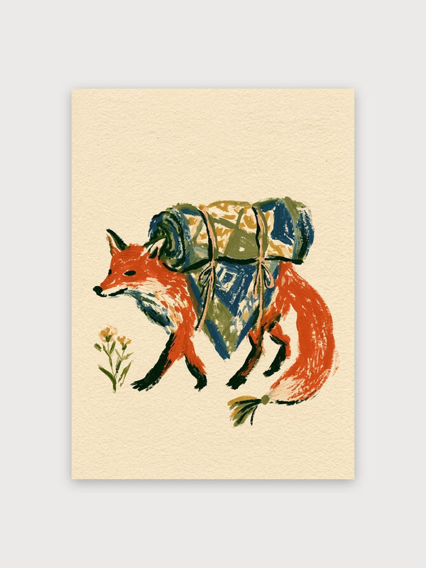 Hiking Fox With Backpack - Digital Download
