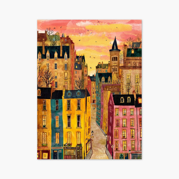 Watercolor Cityscape Poster art print