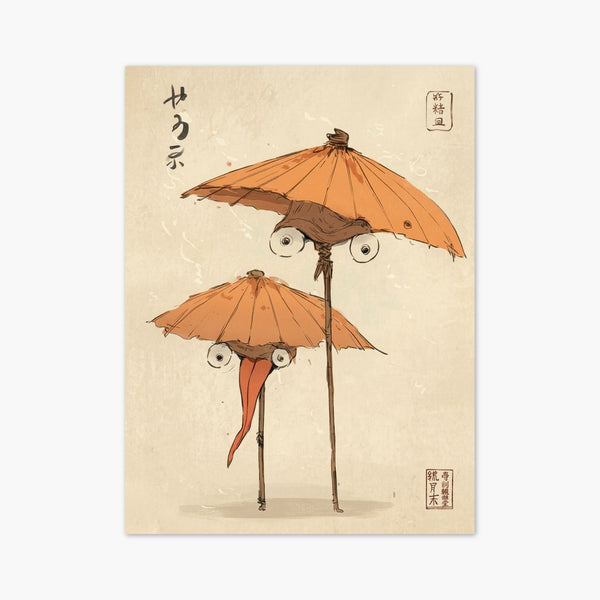 Ito Jakuchu Umbrella Yokai Print art print