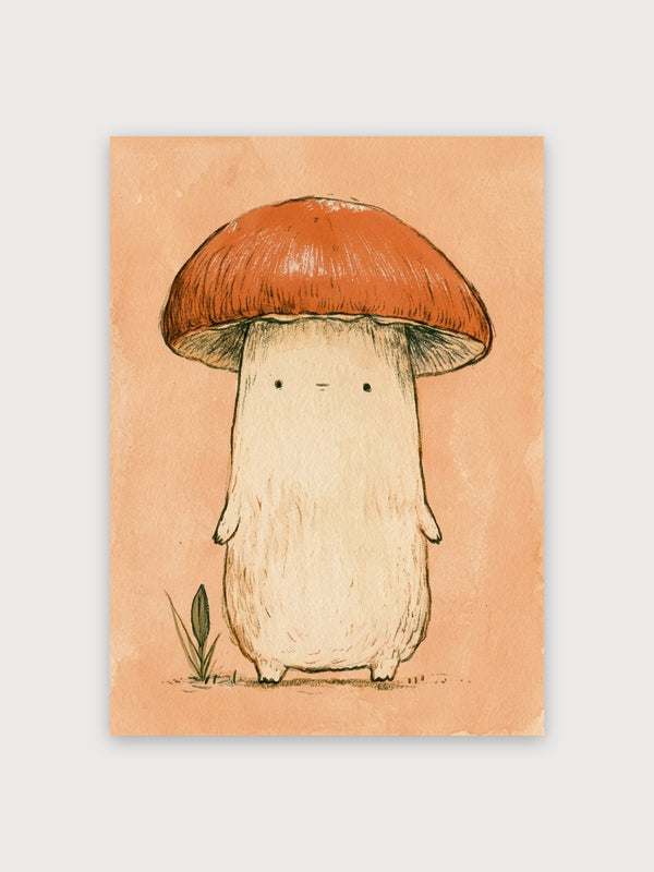 Whimsical Mushroom Character Illustration - Digital Download