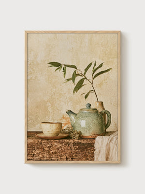 Wabi Sabi Wall Art poster in oak frame